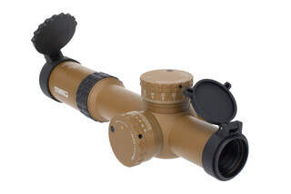 Steiner M8Xi 1-8x24mm Rifle Scope features brightness adjustment and easy-to-use adjustment ring in coyote